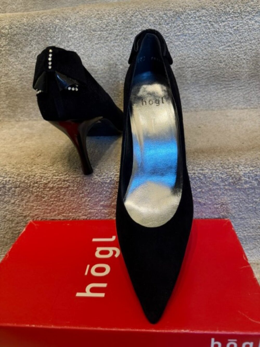 Hogl Black suede pumps